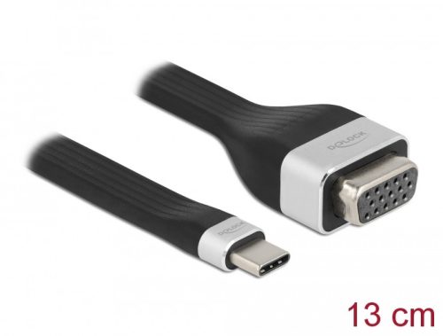 Delock FPC lapos csík kábel USB Type-C  - VGA (DP Alt Mode) 13 cm