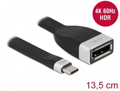 Delock FPC lapos csík kábel USB Type-C  - DisplayPort (DP Alt Mode) 4K 60 Hz 13,5 cm