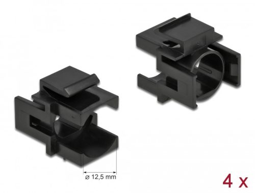 Delock Keystone fekete borító 12,5 mm-es lyukkal, 4 db.