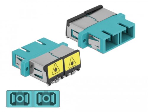 Delock SC optikai szálas csatlakozó Párosító lézervédő zárral / borítással Duplex anya - SC Duplex a