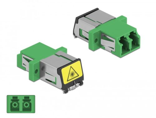 Delock SC optikai szálas csatlakozó Párosító lézervédő zárral / borítással Duplex anya - LC Duplex a