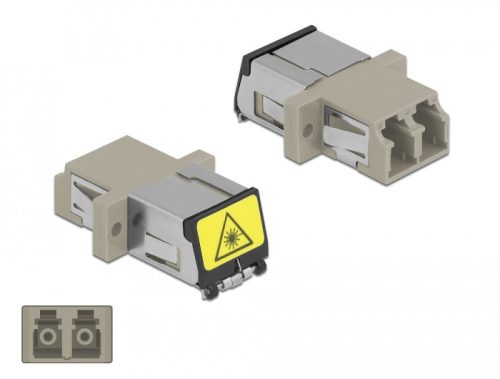 Delock LC optikai szálas csatlakozó Párosító lézervédő zárral / borítással Duplex anya - LC Duplex a