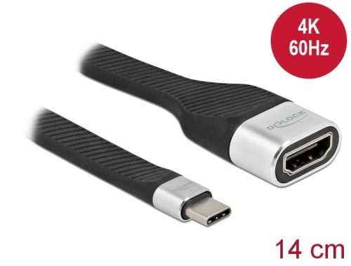 Delock FPC lapos csík kábel USB Type-C  - HDMI (DP Alt Mode) 4K 60 Hz 14 cm