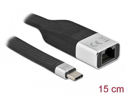 Delock FPC lapos csík kábel USB Type-C  - Gigabit LAN 10/100/1000 Mbps 15 cm