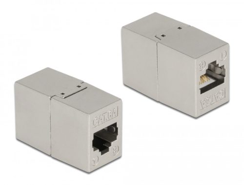 Delock fémszínű adapter RJ45 anya - RJ45 anya Cat.6A