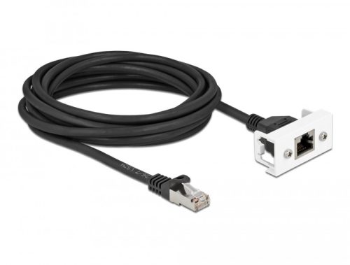 Delock Cat.6A hálózat kibővítő kábel Easy 45 modulhoz S/FTP RJ45 apa - RJ45 anya, 25 cm, fekete