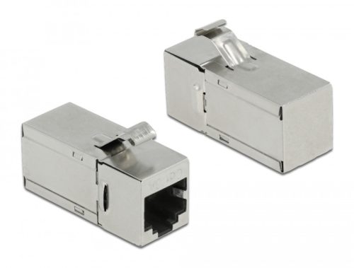 Delock Keystone modul, RJ45-aljzat - RJ45-aljzat, Cat.6A, 90 fokos szögű