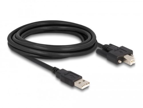 Delock Kábel USB 2.0 A-Típusú dugó - B-Típusú dugó csavarokkal ellátott 1 m