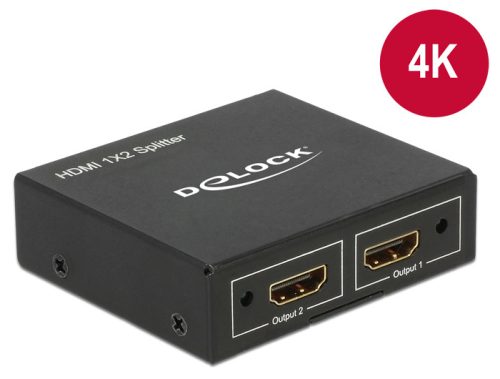 Delock HDMI-elosztó, 1 x HDMI-bemenet > 2 x HDMI-kimenet, 4K