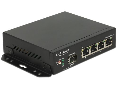 Delock Gigabit Ethernet-kapcsoló, 4 port + 1 SFP