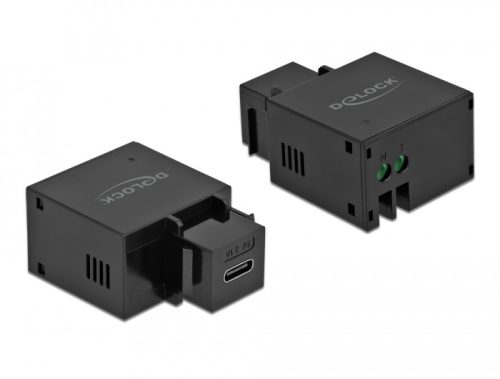 Delock 2,1 A-s, fekete, USB Type-C  töltő portos Keystone modul