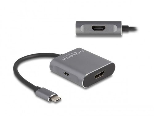 Delock USB Type-C  elosztó (DP Alt Mode) - 2 x HDMI MST USB Type-C  PD-vel