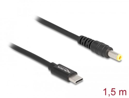 Delock Laptop töltőkábel USB Type-C  apa - 5,5 x 2,5 mm apa