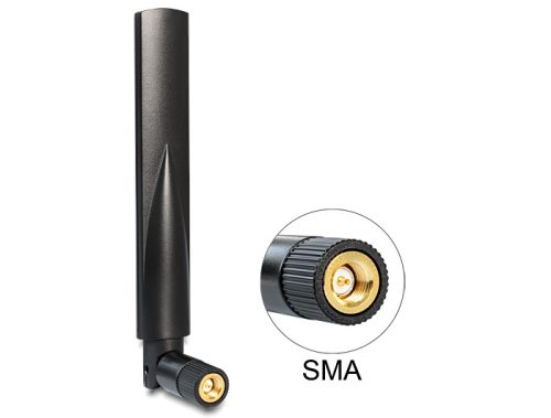 Delock GSM / UMTS SMA antenna with flexibilis, fekete