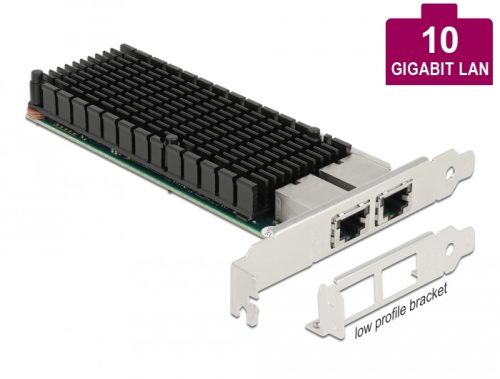 Delock PCI Express x8 Kártya 2 x RJ45 10 Gigabit LAN X540