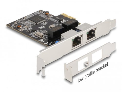 Delock PCI Express x1 kártya - 2 x RJ45 Gigabit LAN