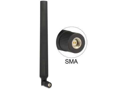 Delock LTE Antenna SMA 0 ~ 4 dBi mindenirányú Forgatható rugalmas csatlakozóval fekete