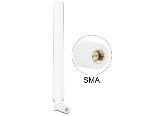 Delock LTE antenna SMA 0 ~ 4 dBi mindenirányú forgatható rugalmas csatlakozással fehér