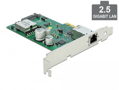 Delock PCI Express x1 kártya - 1 x 2,5 Gigabit LAN PoE+ Alacsony profilú formatényező