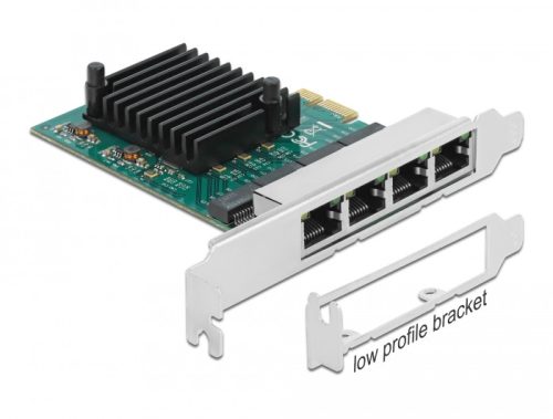 Delock PCI Express x1 Kártya - 4 x Gigabit LAN