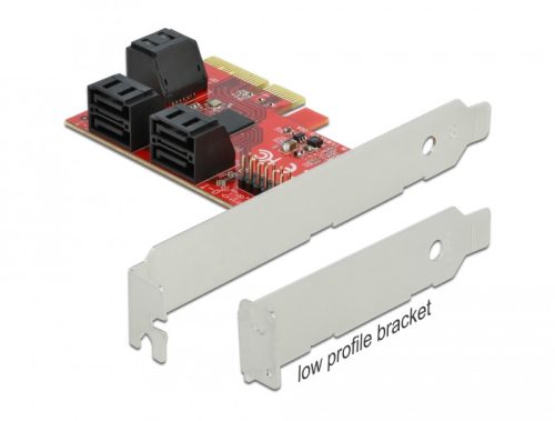 Delock 6 portos SATA PCI Express x4 Kártya - alacsony profilú formatényező