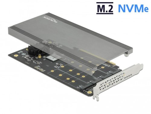 Delock PCI Express x16 kártya - 4 x belső NVMe M.2 M-kulcsok