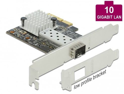 Delock PCI Express x4 kártya - 1 x SFP+ bővítőhely 10 Gigabit LAN