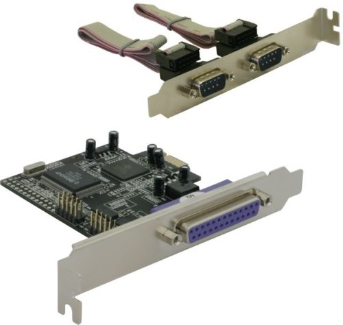 Delock PCI Express kártya 2 x soros, 1x párhuzamos