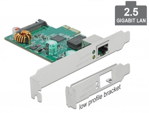 Delock PCI Express x1 kártya 1 x 2,5 Gigabites LAN PoE kártyára