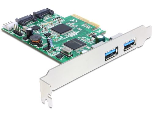 Delock PCI Express kártya > 2 x külső USB 3.0, 2 x belső SATA 6 Gb/s