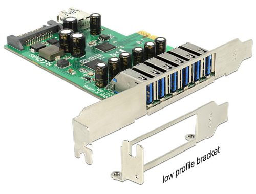 Delock PCI Express Kártya > 6 x külső + 1 x belső USB 3.0