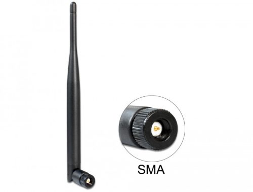 Delock WLAN antenna 802.11 ac/a/b/g/n SMA 4 - 5 dBi minden irányú csatlakozás fekete