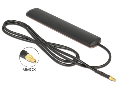 Delock LTE Antenna MMCX dugó 3 dBi minden irányú fix fekete öntapadós szereléssel