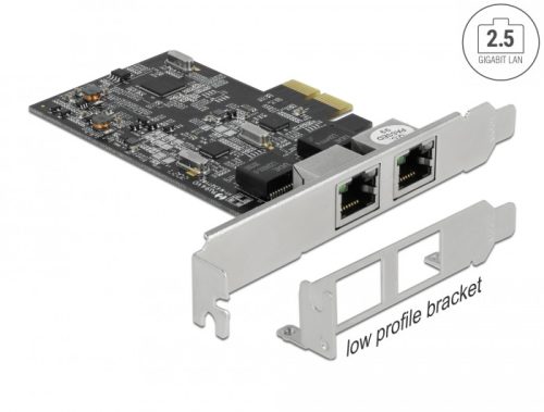 Delock PCI Express x2 kártya - 2 x 2,5 Gigabit LAN