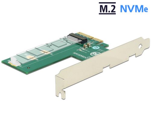 Delock PCI Express x4 kártya > 1 x belső NVMe M.2 kulcsos M - keresztformátumú M-kulcs