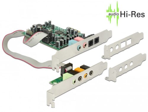 Delock PCI Express kártya 7.1 hangkártya 24 Bit / 192 kHz TOSLINK Ki / Bemenettel