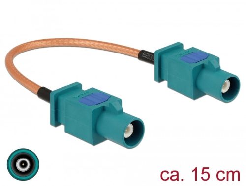Delock Antennakábel, FAKRA Z-dugó > FAKRA Z-dugó, RG-316 15 cm