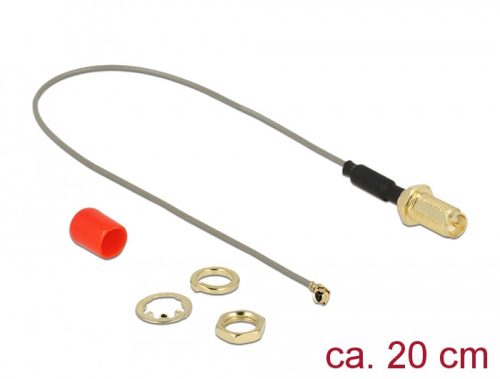 Delock Antenna kábel RP-SMA anya> MHF / U.FL-LP-068 apa csatlakozó 1.13 20 cm menethossz 10 mm