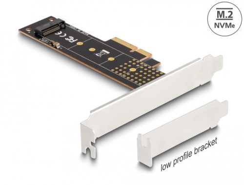 Delock PCI Express x4-kártya - 1 x belső NVMe M.2 Key M 110 mm - alacsony profilú formatényező