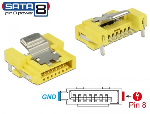 Delock Csatlakozó SATA 6 Gb/s anya 8 tűs táp