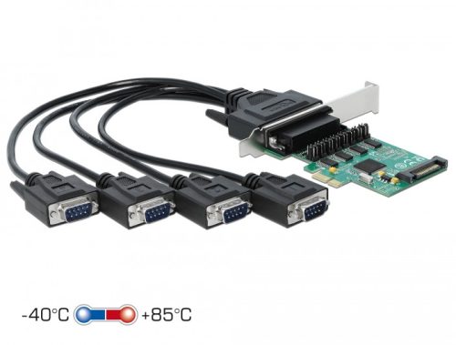 Delock PCI Express Kártya > 4 x soros RS-232 tápfeszültséggel