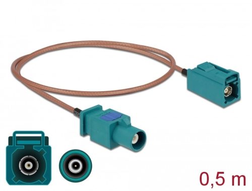 Delock Antennakábel FAKRA Z-dugó > FAKRA Z-hüvely RG-316 0,5 m