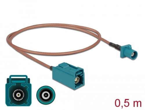 Delock Antennakábel FAKRA Z-dugó > FAKRA Z-hüvely RG-316 0,5 m