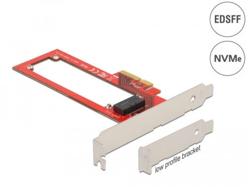 Delock PCI Express x4-kártya - 1 x EDSFF E1.S nyílás - alacsony profilú formatényező