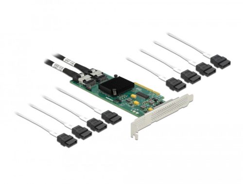 Delock 8 portos SATA PCI Express x8 Kártya kapcsolódó kábellel