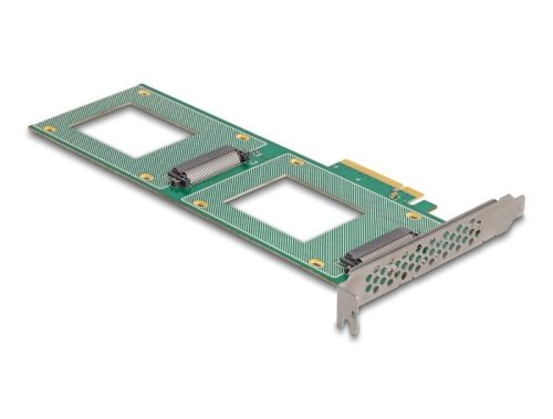 Delock PCI Express 4.0 x8 kártya - 2 x belső U.2 NVMe SFF-8639 - elágazás (H x Sz 236 x 87 mm)