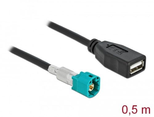 Delock Kábel HSD Z apa - A-típusú USB 2.0 anya 0,5 m