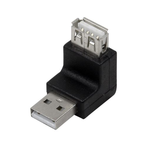 Logilink USB 2.0 adapter, USB-A/M - USB-A/F, 270 -os szög, fekete