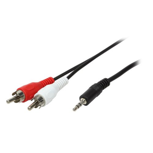 Logilink Audiokábel, 3,5 mm-es 3 tűs/M-2x RCA/M, fekete, 1,5 m