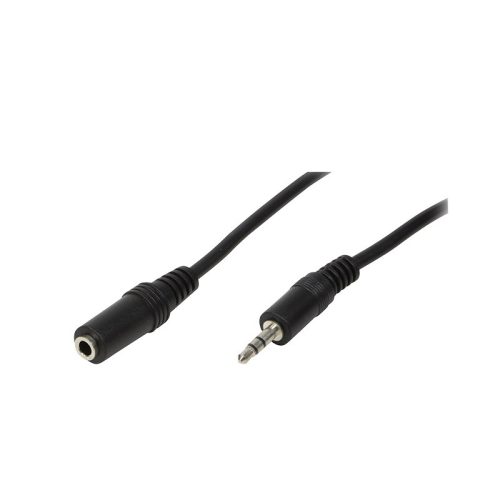 Logilink Audiokábel, 3,5 mm-es 3-Pin/M   3,5 mm-es 3-Pin/F, fekete, 5 m